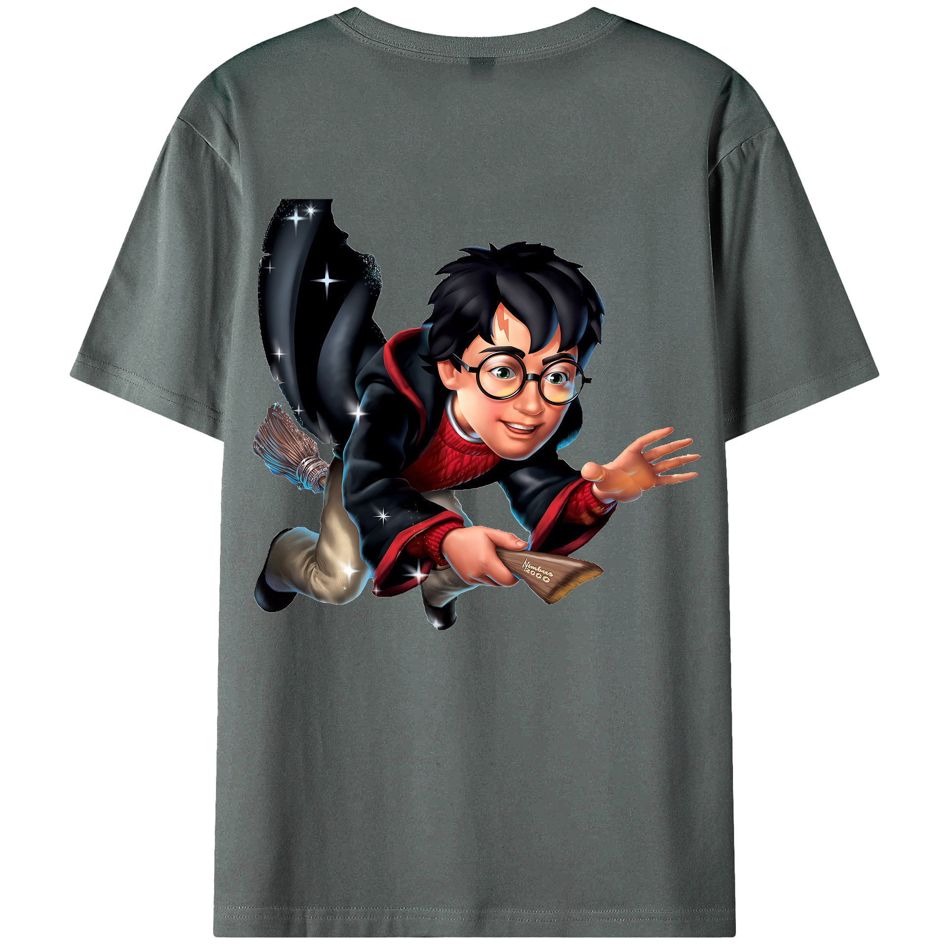 （画像用） Harry Potter ハリー・ポッターシリーズ 綿100％ メンズ半袖Tシャツ（バックプリント） 通気性